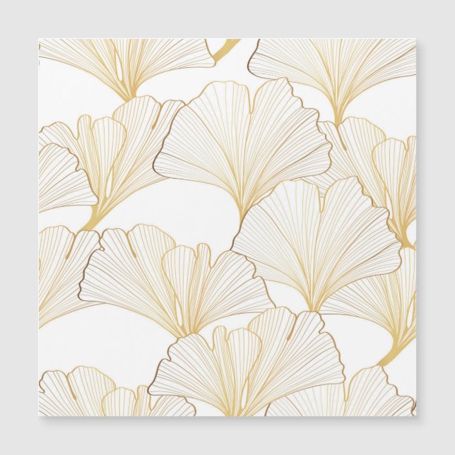 Carte Magnétique Ginkgo Gold : Arrangement de feuille luxueux (Devant)