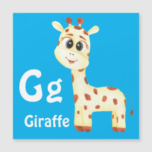 Carte Magnétique Giraffe personnaliser ABC : Lettre G - Ajouter vot
