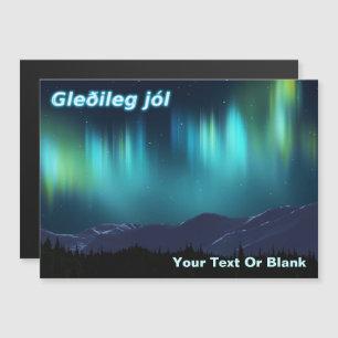 Carte Magnétique Gleðileg Jól - Aurora Borealis