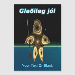 Carte Magnétique Gleðileg jól - Chasseur inuit fragile