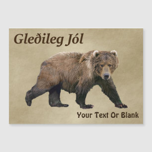 Carte Magnétique Gleðileg Jól - Ours de Kodiak