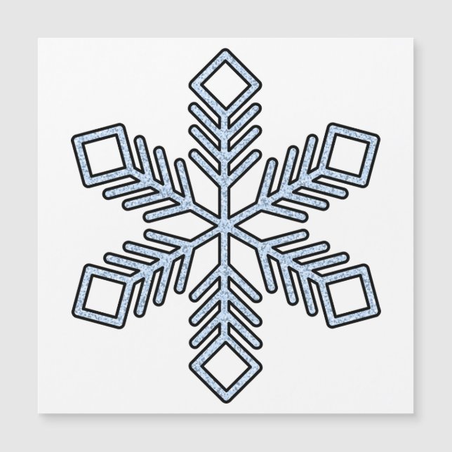 Carte Magnétique Glitter Snowflake - Baby Blue Branches (Devant)