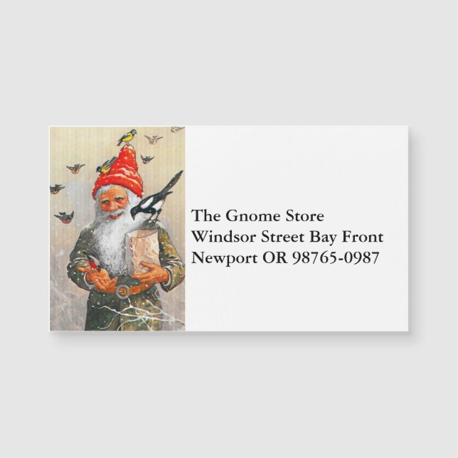 Carte Magnétique Gnome hollandais nourrissant les oiseaux (Devant)