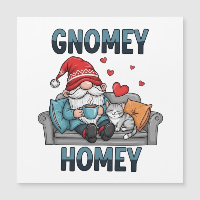 Carte Magnétique Gnomey gnome à la maison (Devant)
