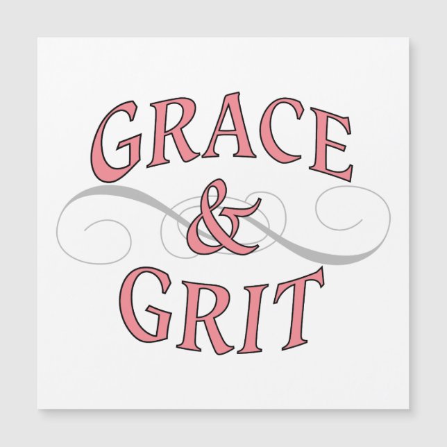 Carte Magnétique Grace & Gris en rose et gris (Devant)