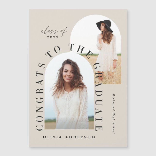 Carte Magnétique Graduation géométrique moderne multi photo arch (Devant)