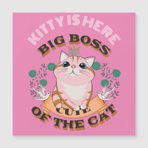 CARTE MAGNÉTIQUE GRAND BOSS CUTE CAT PERSONNALISER NOM PERSONNALISÉ