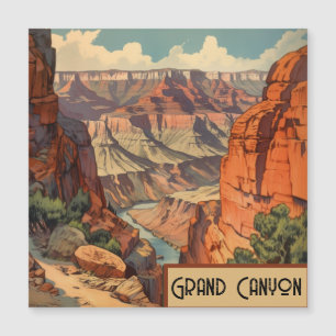 Carte Magnétique Grand Canyon Retro Design de voyage