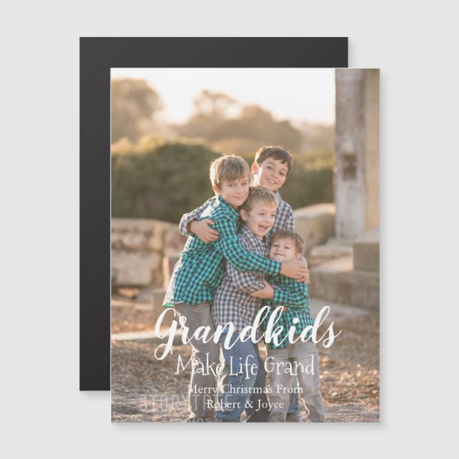 Carte Magnétique Grandkids Make Life Grand Holiday Magcard (Devant / Derrière)