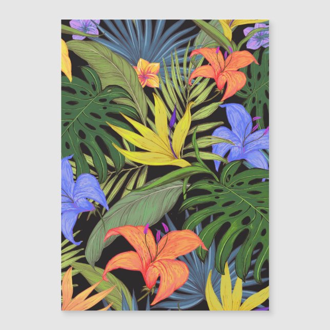 Carte Magnétique Graphique de fleur d'Aloha de Hawaii tropical (Devant)