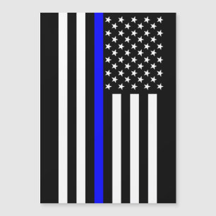 Carte Magnétique Graphique de la ligne bleue mince sur un drapeau a