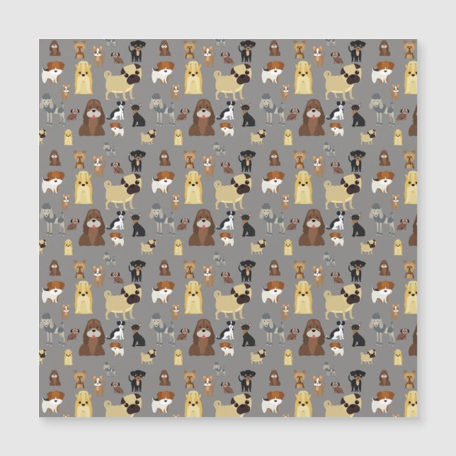 Carte Magnétique gray background dogs (Devant)