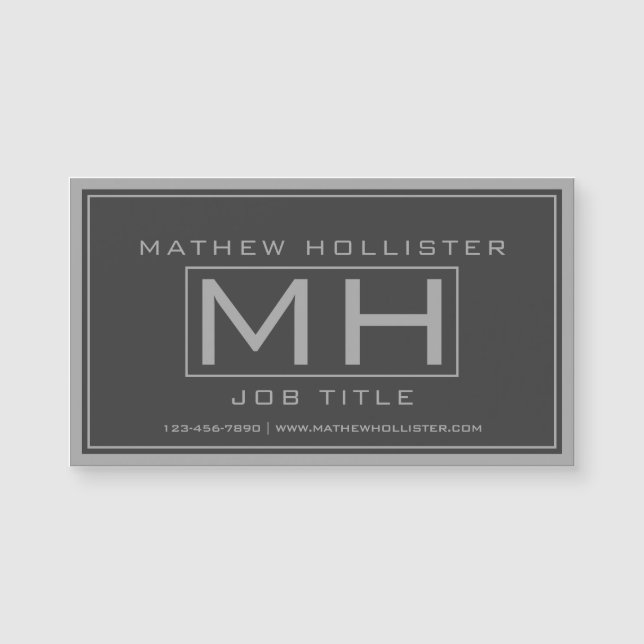 Carte Magnétique Gray et gris foncé professionnel (Devant)