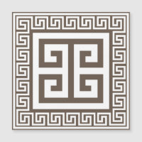 Carte magnétique grecque Motif blanc et Brown