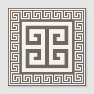 Carte magnétique grecque Motif blanc et Brown