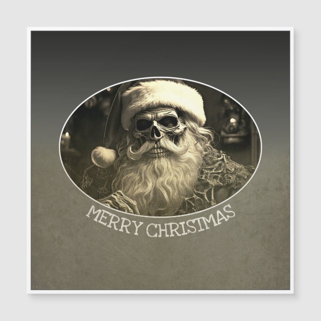 Carte Magnétique Grim Noël - Père Noël squelette  65609 (Devant)