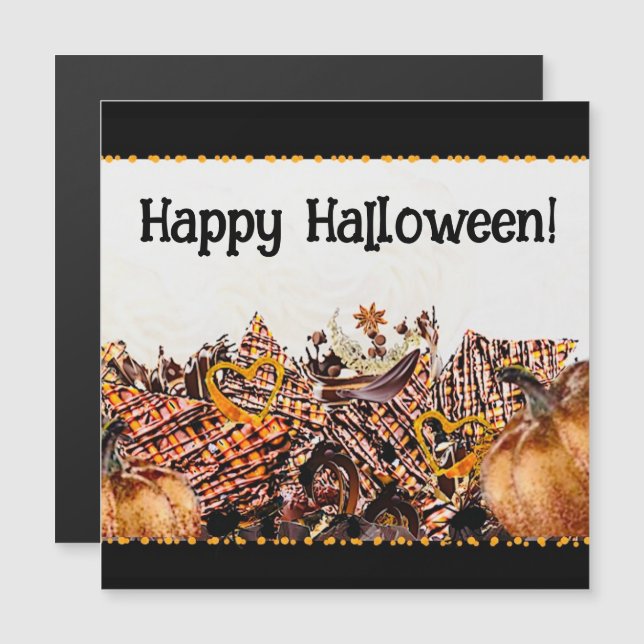 CARTE MAGNÉTIQUE HALLOWEEN! (Devant / Derrière)
