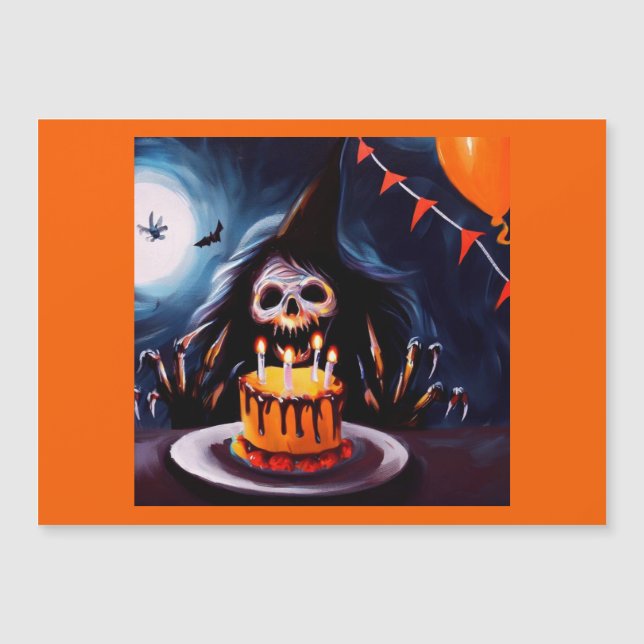 Carte Magnétique Halloween - Anniversaire 4 (Devant)
