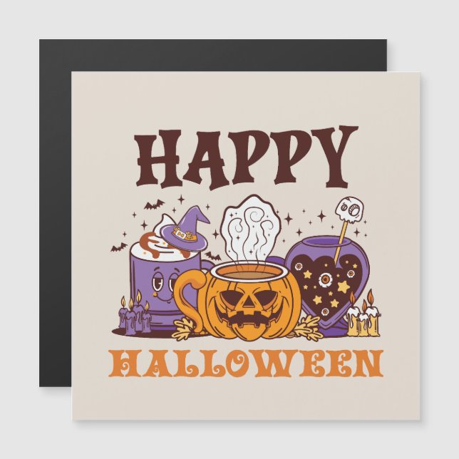 Carte Magnétique Happy Halloween café brasse (Devant / Derrière)
