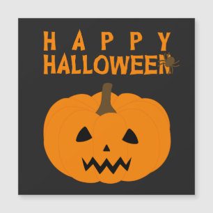Carte Magnétique Happy Halloween et Pumkin on Black