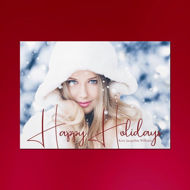 Carte magnétique Happy Holidays Model Headshot (Créateur téléchargé)