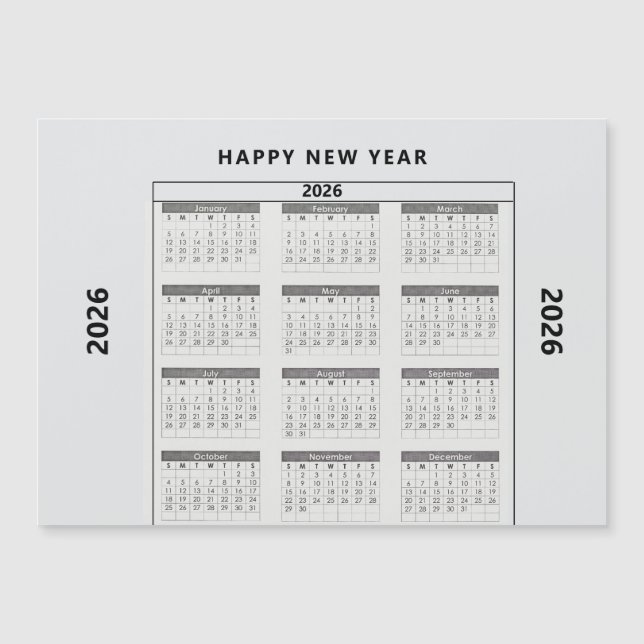 Carte Magnétique Happy New Year Custom Present (Devant)