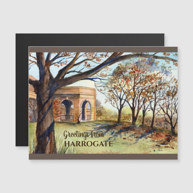 Carte Magnétique Harrogate de Valley Gardens par Farida Greenfield (Devant / Derrière)