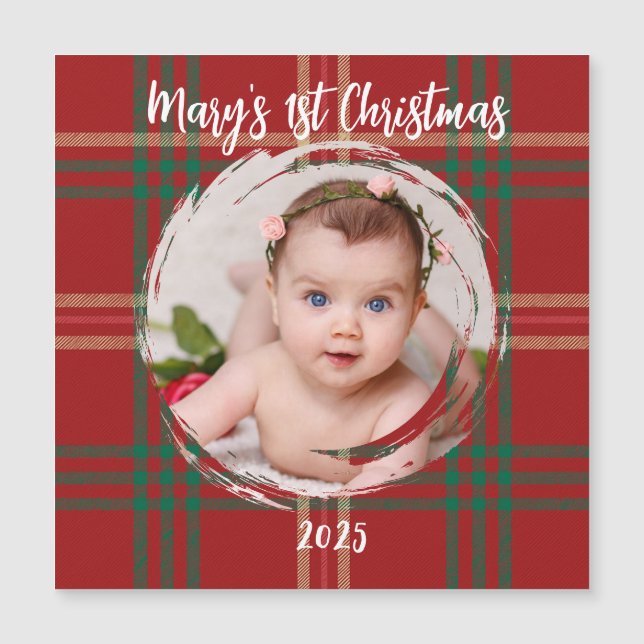 Carte Magnétique Héritage Tartan Écossais Personnalisable (Devant)