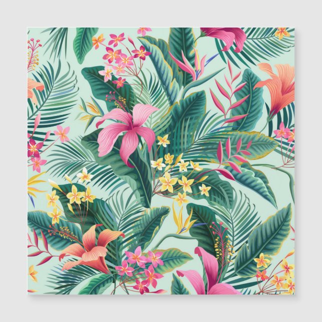 Carte Magnétique Hibiscus tropicaux : Motif Floral sans joint (Devant)