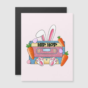 Carte Magnétique Hip-Hop Lapin de Pâques Mixtape - Cassette Rétro