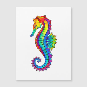 Carte Magnétique Hippocampe polygonal arc-en-ciel