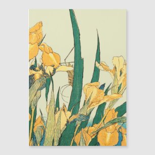 Carte Magnétique Hokusai grasshopper et iris Japon