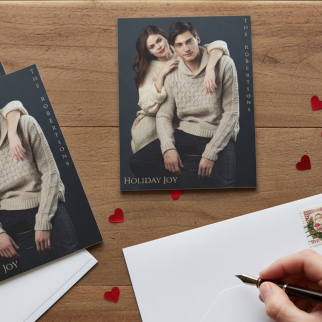 Carte Magnétique Holiday Joy Modern Elegant Magnetic Photo Holiday  (Créateur téléchargé)