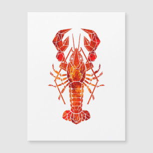 Carte Magnétique Homard polygonal rouge