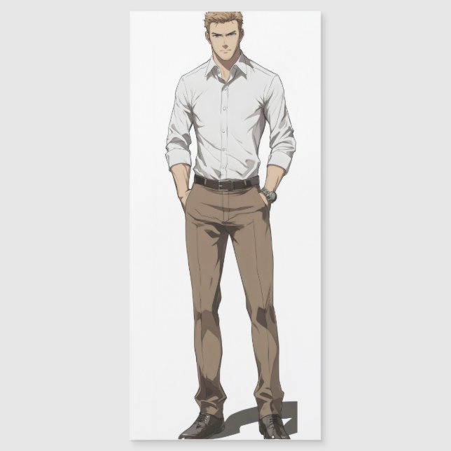 Carte Magnétique Homme blond beau Anime (Devant)