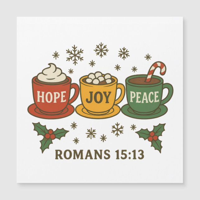 Carte Magnétique Hope joy Peace and Cocoa (Devant)