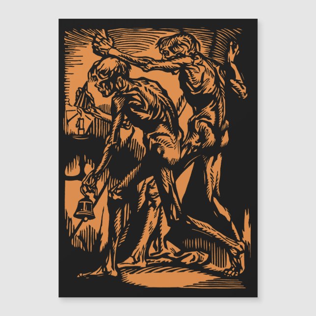Carte Magnétique Horreurs sans fin des mineurs morts pour Halloween (Devant)