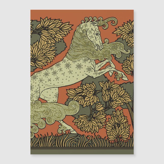 Carte Magnétique Horse Arts médiévaux Artisanat Art Nouveau (Devant)