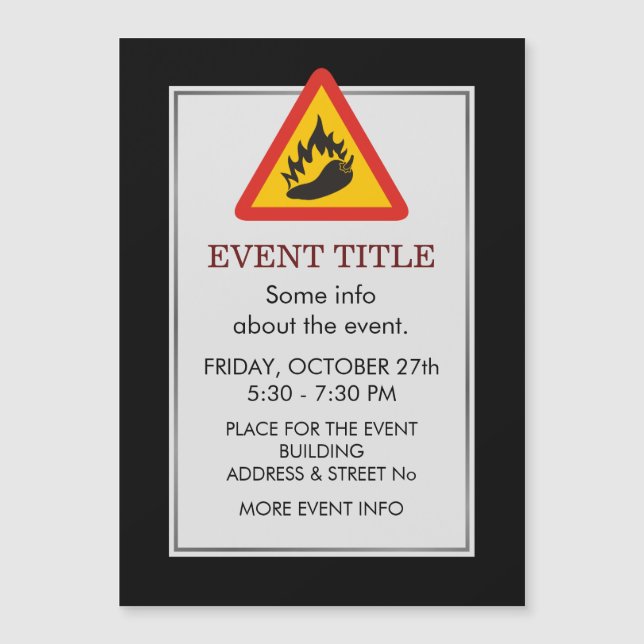 Carte Magnétique Hot pepper danger (Devant)