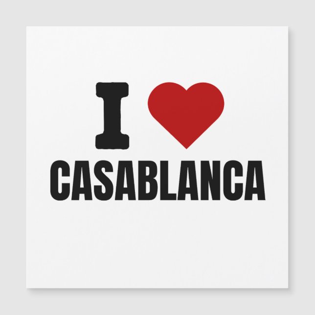 Carte Magnétique I love casablanca - I heart casablanca morocco (Devant)
