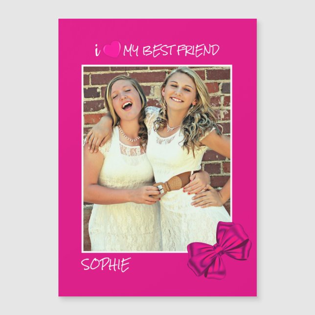 Carte Magnétique I Love My Best Friend Custom Photo - Personnalisé (Devant)