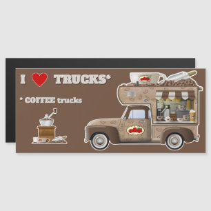 Carte Magnétique I Love Trucks (Camions CAFÉ) aimant