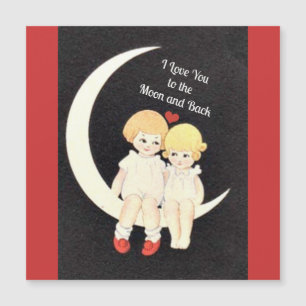 Carte Magnétique I Love You to the Moon and Back, design populaire