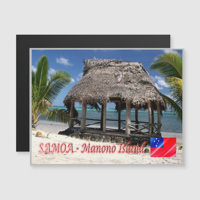 Carte Magnétique Île de Manono - Fale - Samoa - (Devant / Derrière)