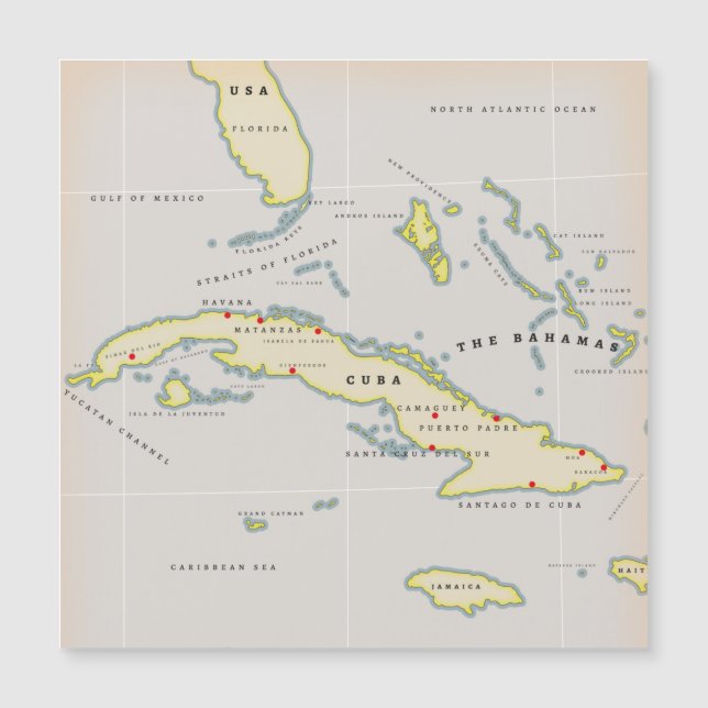 Carte Magnétique Illustrated map of Cuba (Devant)