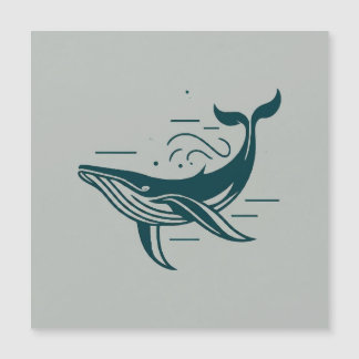 Carte Magnétique Illustration de natation de baleine bleue