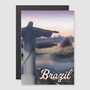 Carte Magnétique Impression d'art de l'affiche de voyage au Brésil.