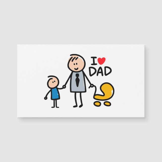 Carte Magnétique Impression Love Papa (Devant)