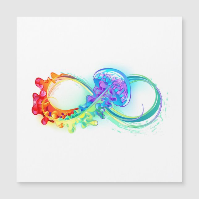 Carte Magnétique Infinity avec Rainbow Jellyfish (Devant)