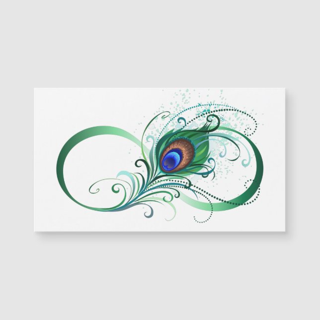 Carte Magnétique Infinity Symbol with Peacock Feather (Devant)